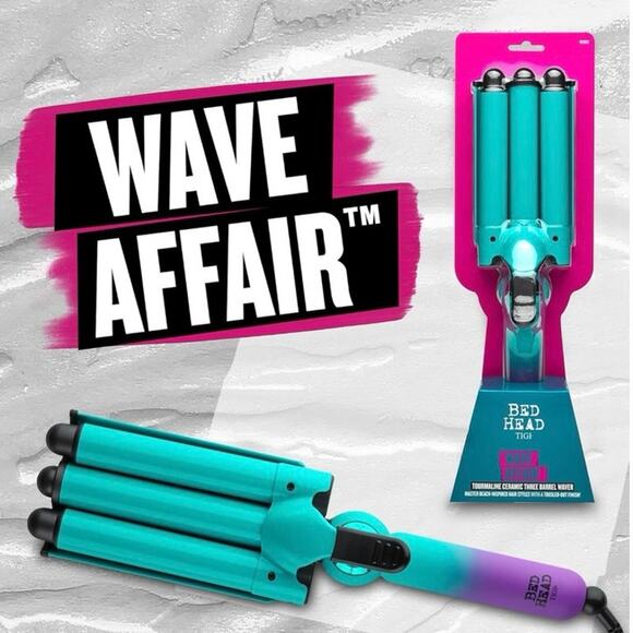 NWT Bed Head Wave Affair Jumbo 3 Barrel Hair Waver Quick Styling Heat Protectant - Picture 6 of 9